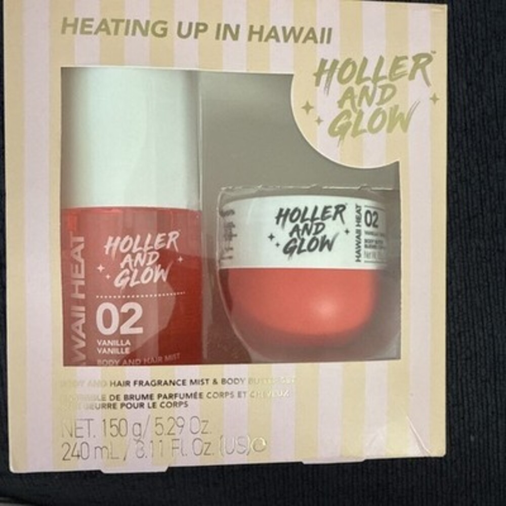 Holler and Glow Hawaii Heat 02 Vanilla Gift Set Gourmand Body Hair Mist & Butter